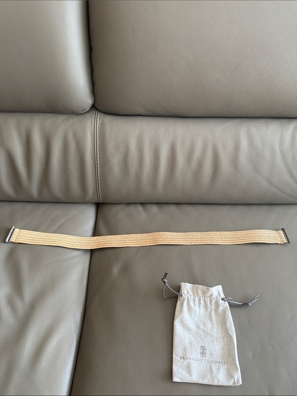NEW Auth Brunello Cucinelli BELT sz M w/dust bag Made in Italy 29.5”/75 cm - Picture 2 of 10